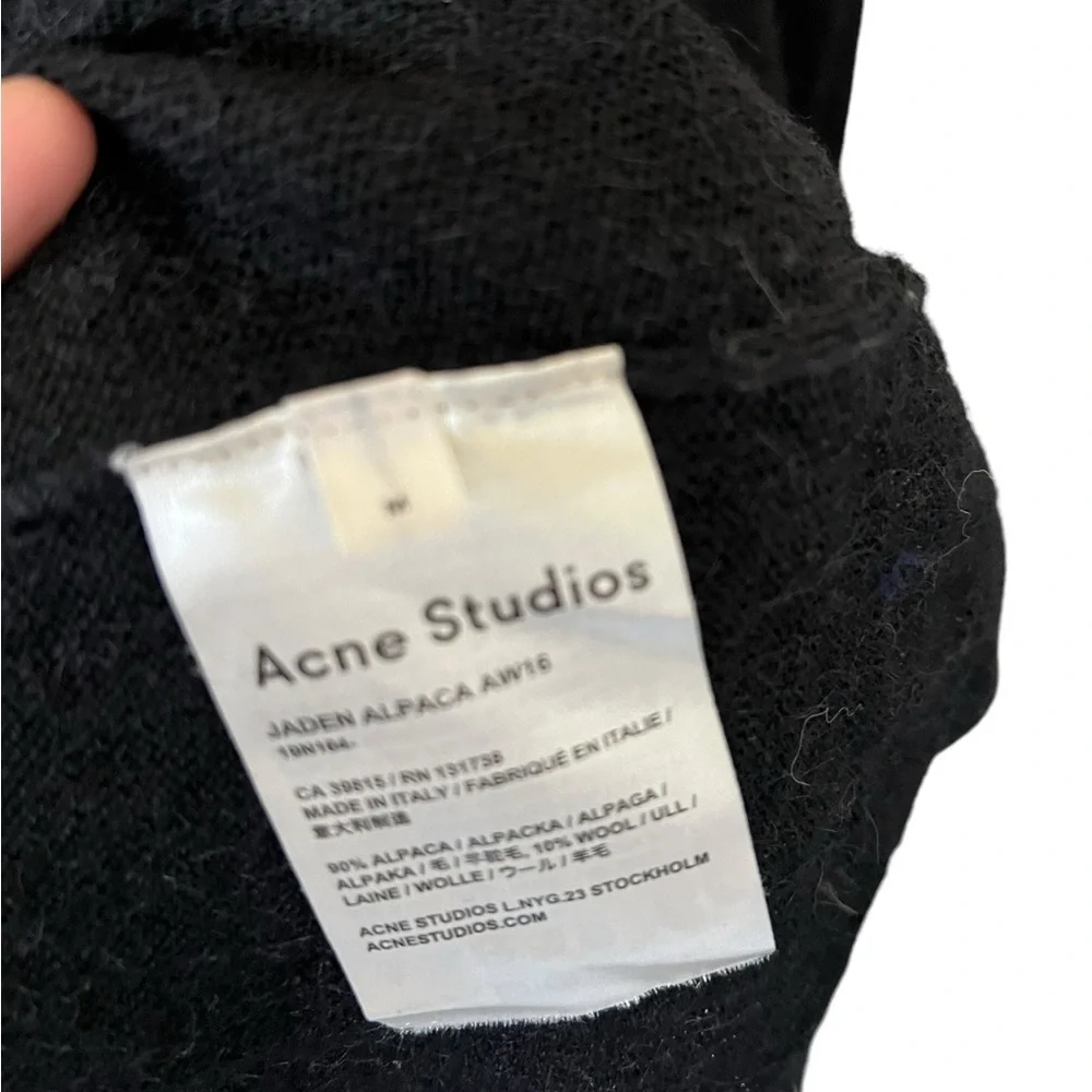 Acne Studios Jaden Black Alpaca Asymmetrical Top - Picture 7 of 12